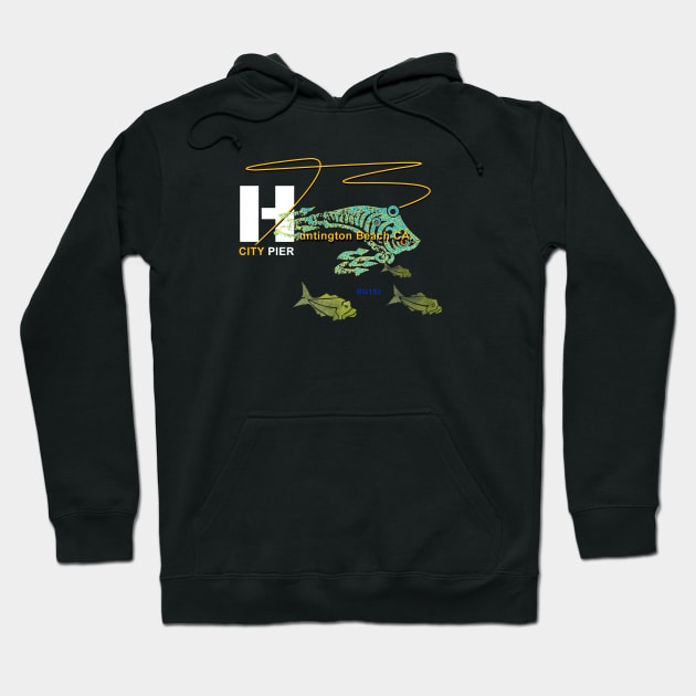 Huntington Beach City Pier, California Hoodie by The Witness